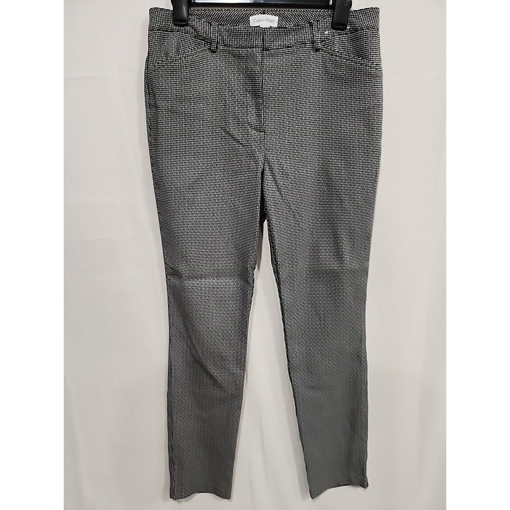 Calvin Klein Pants Womens Size 10, Black/White Dotted, 4‎ Pocket, Belt Loops